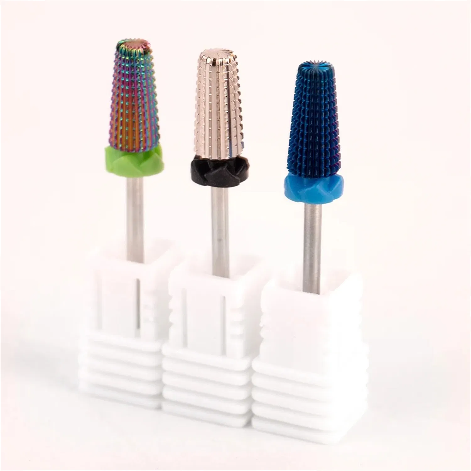 Professional Tungsten Carbide Gold 5 in 1 Large Barrel Safety Bit for Nail Art Drill Machine Manicure Nail Drill Bits
