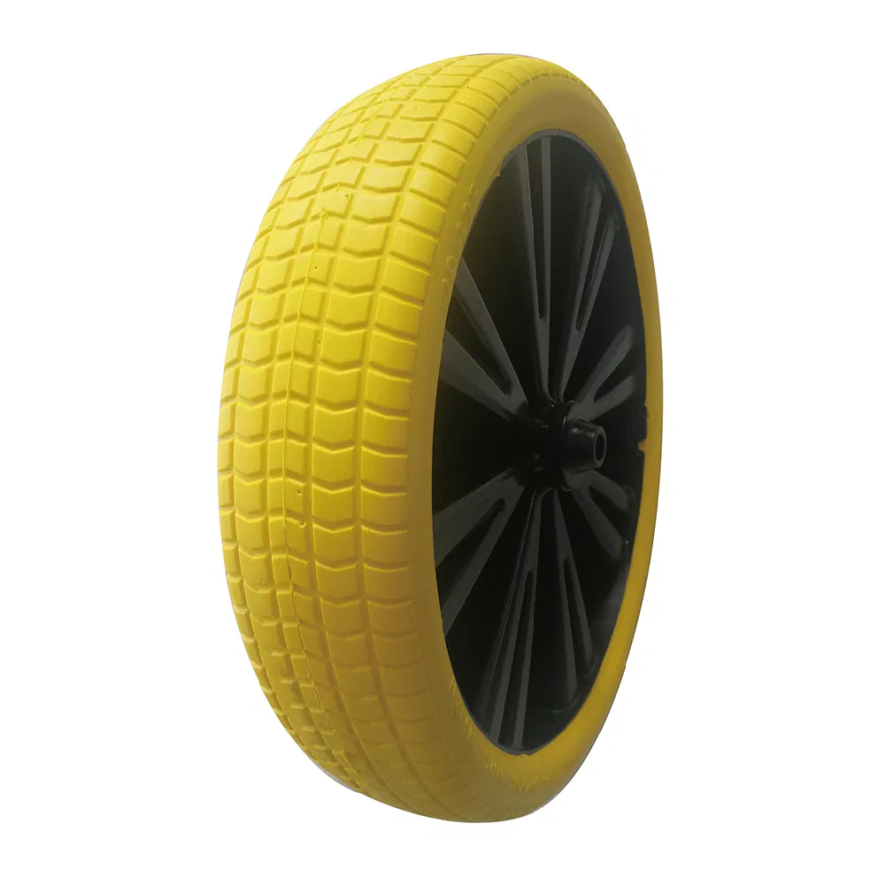 16" Flat Free Solid PU Wheelbarrow Wheel