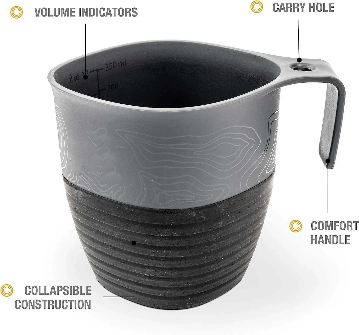 Складная силиконовая кружка 18oz для походов