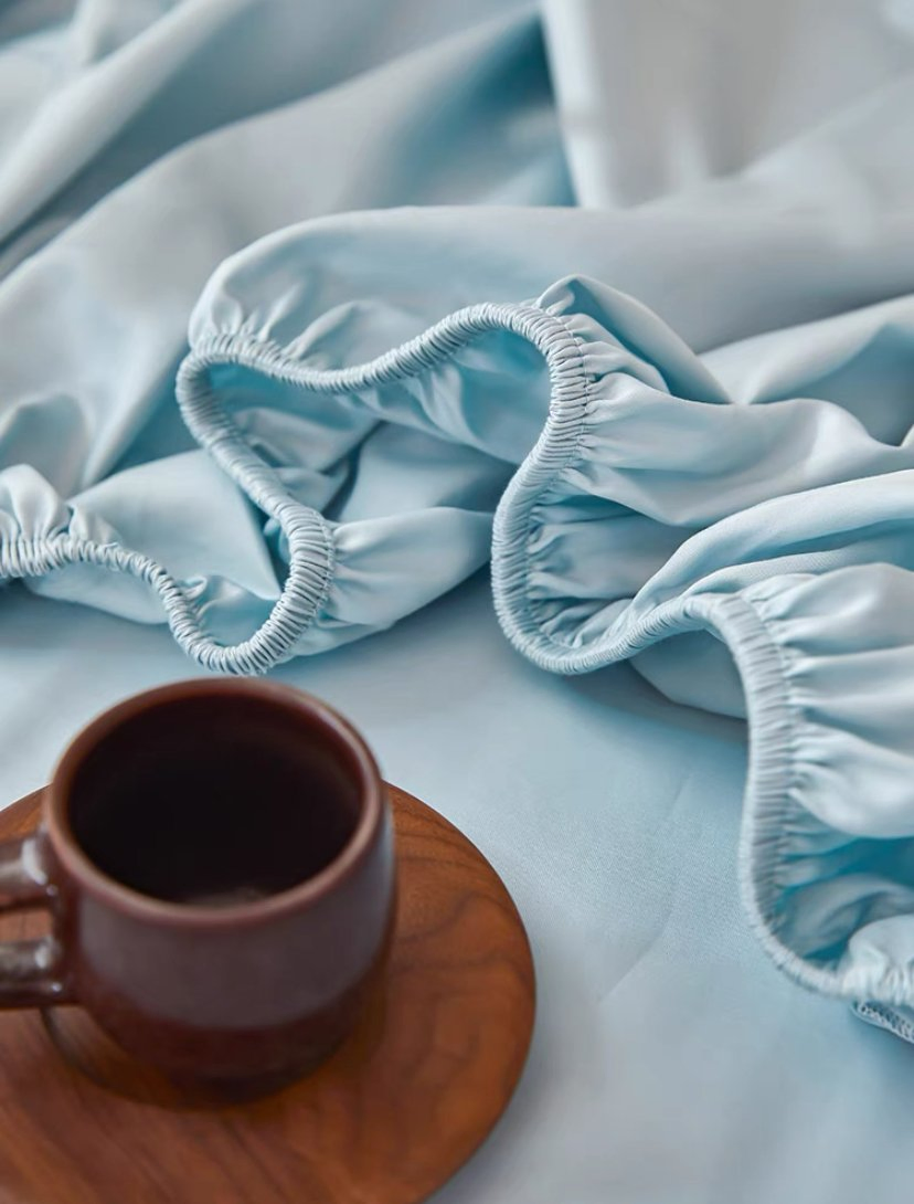 Factory Customised Lycell Bamboo Fibre Ice Silk Bed Sheet Bedding Four-Piece Set