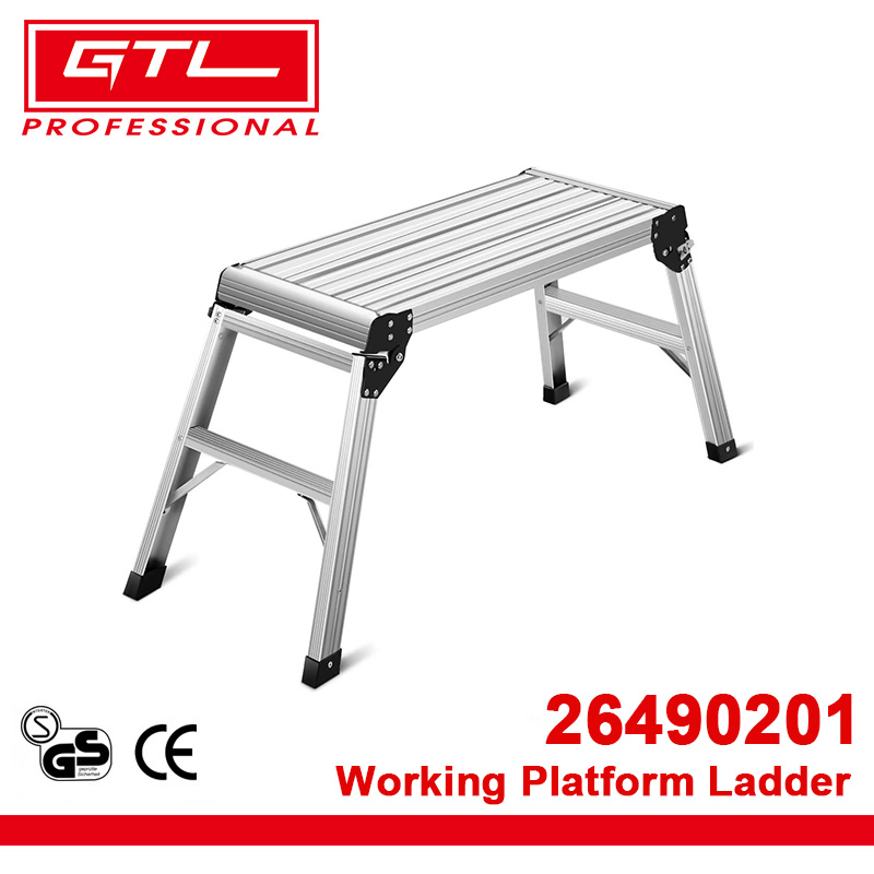 Foldable Bench Aluminum Step Stool Portable Work Bench Working Platform Ladder (26490201)