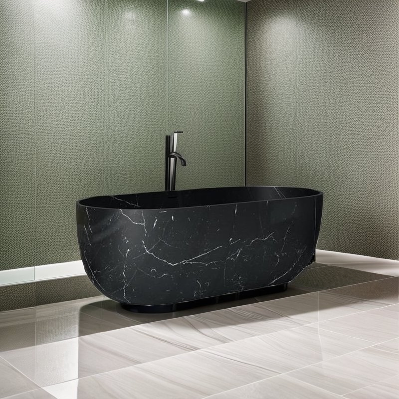 Luxurious Nero Marquina Black Marble Bathtub