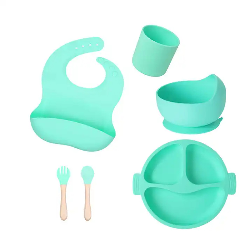 Baby Products Multicolor BPA-Free Feeding Set Silicon Eco-Friendly Baby Tray Set
