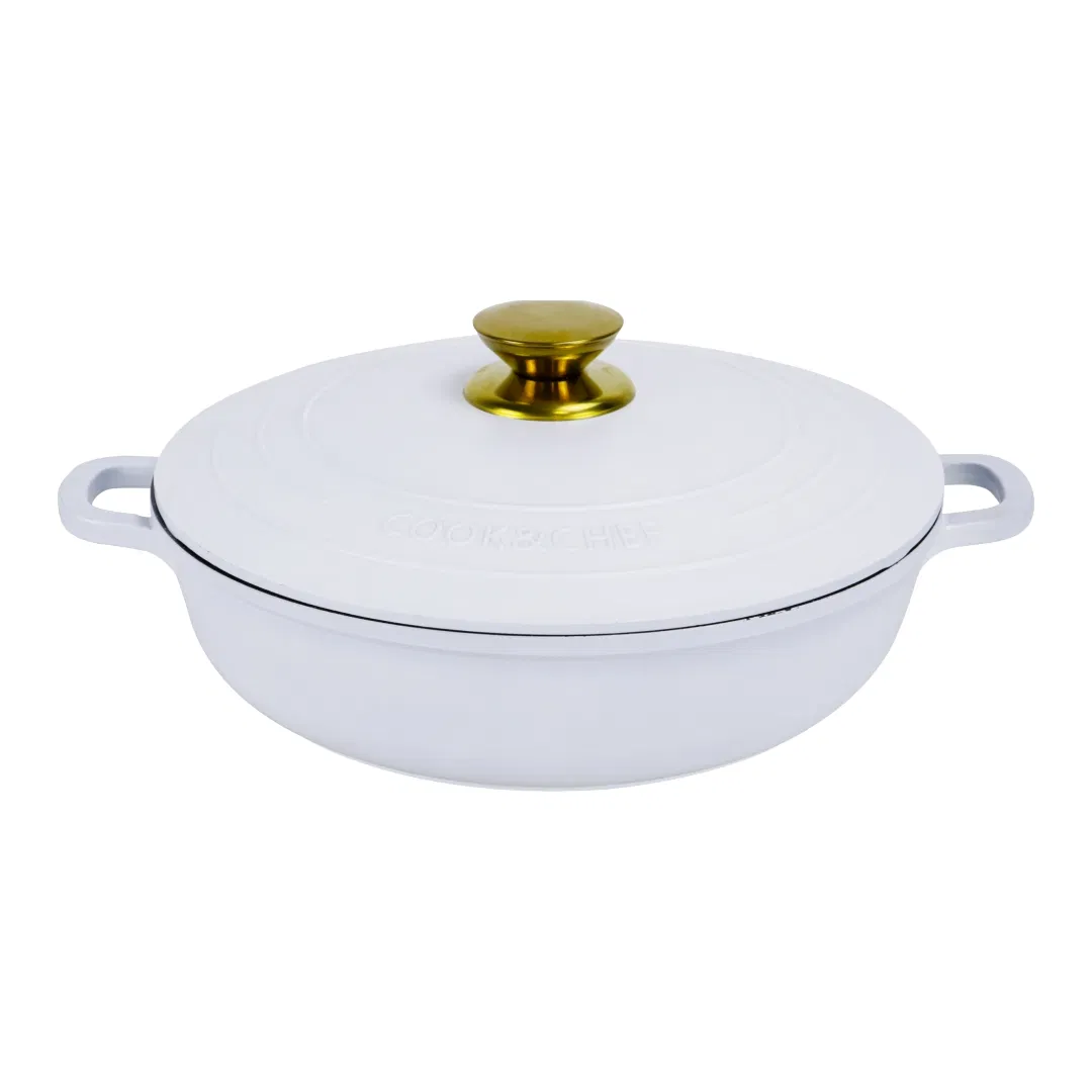 Premium White Color Aluminum Cookware 28cm Soup Pot with Metal Lid