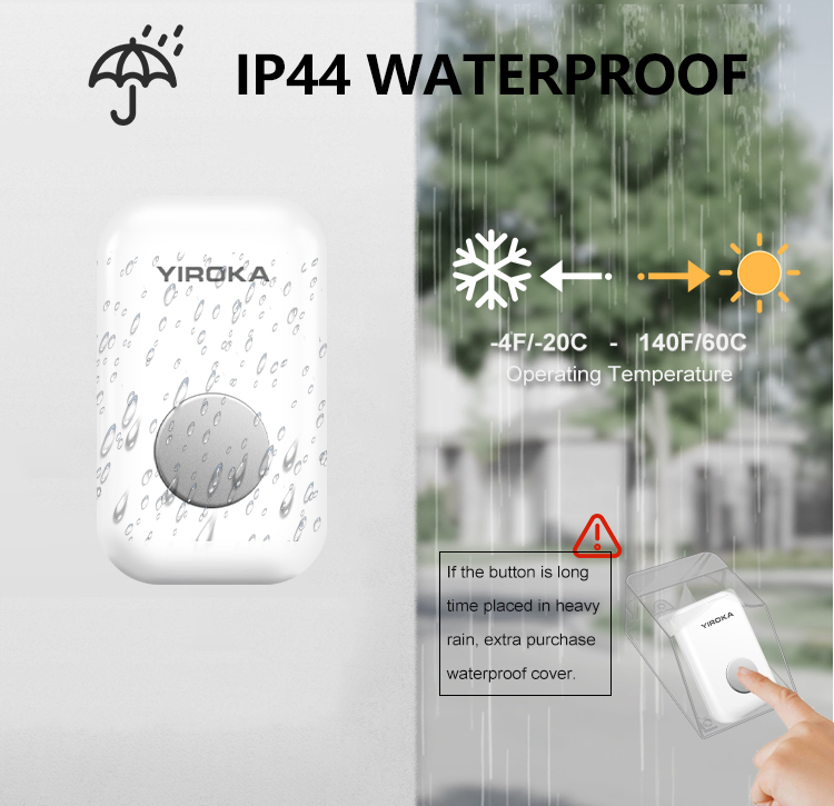 Wireless Battery Doorbell with Plug-in Receiver