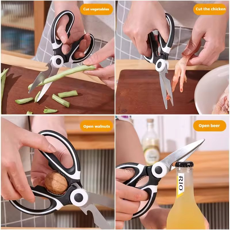 Multi-Functional Large Stainless Steel Kitchen Special Fish Cutting Strong Scissors