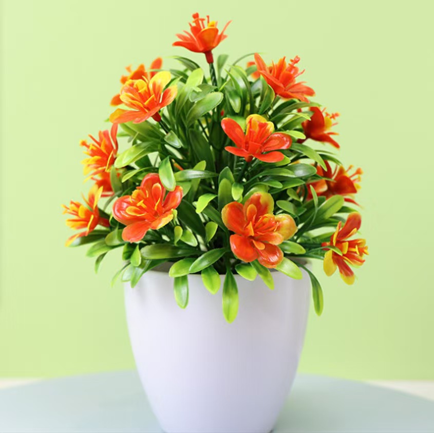 Бонсай искусственный Пятилистная слива в горшке пластик