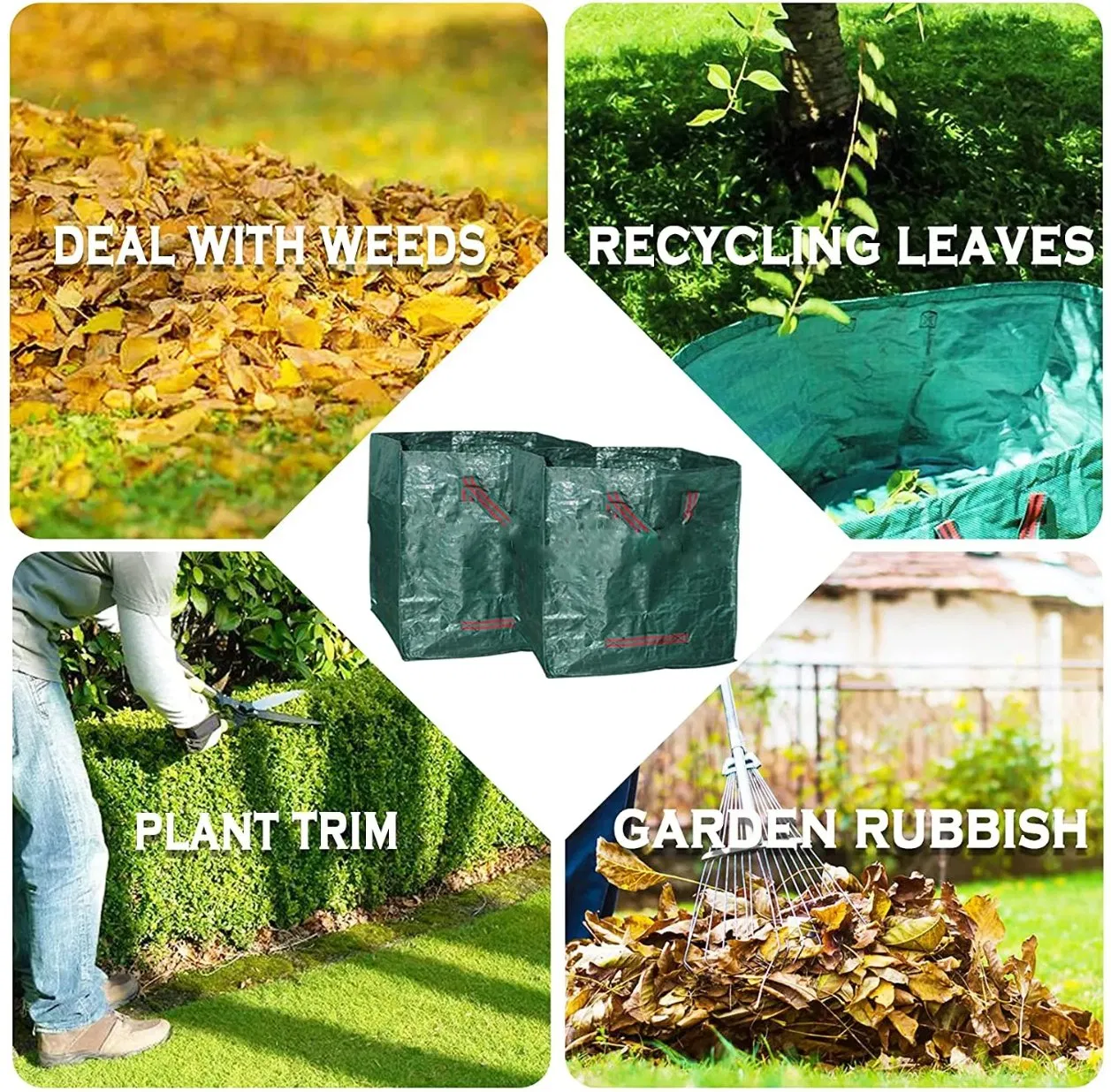 Прочный садовый мешок для листьев 270 л