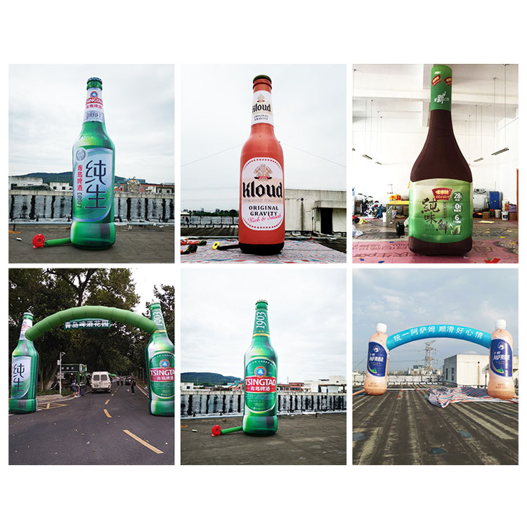 Own Brand Advertising LED Inflatable Beer Bottle Arch Inflatable Wine Arch Entrance Inflatable Decoration Arch for Promotion