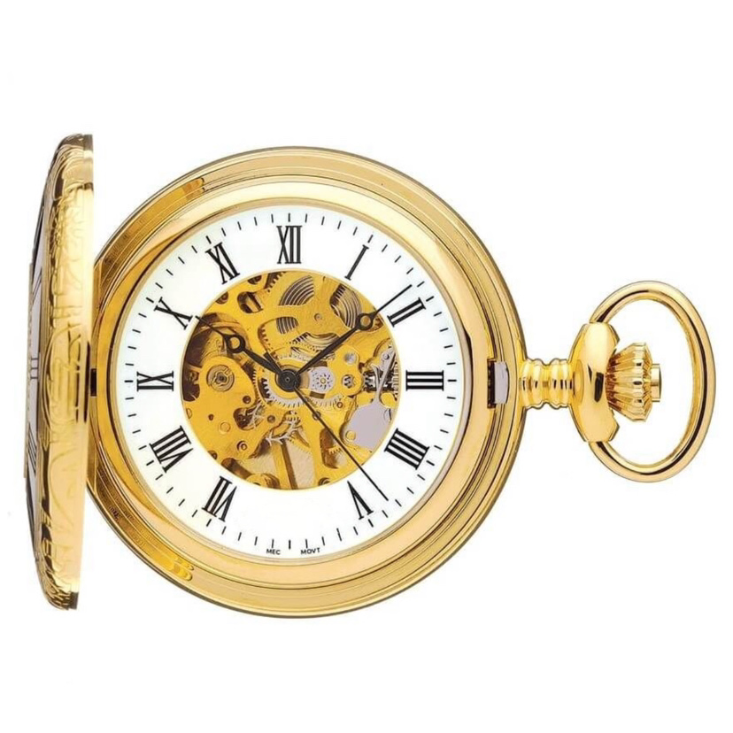 Custom Fashion Vintage Hand-Wind Mechanical Pocket Watch with Chain