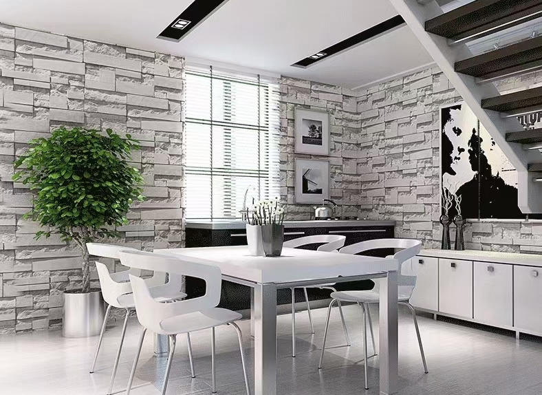 China Supplier 3D Wall Sticker Design Wall Paper Roll Brick Design