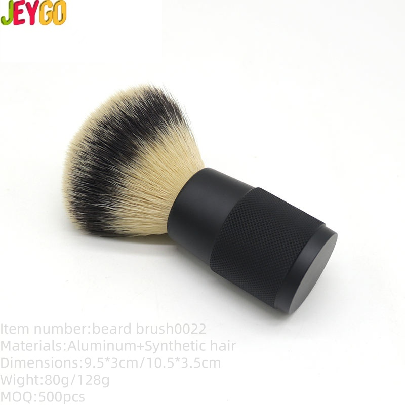Private Label Premium Black Metal Synthetic Eco-Friendly Beard Shaving Brush