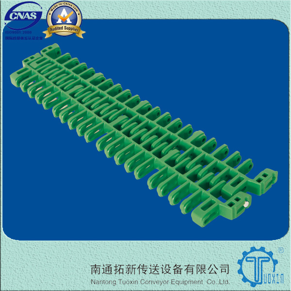 Haasbelts Plastic Conveyor Chain Is615 Radius Flush Grid with Pop-up Flights Modular Belt