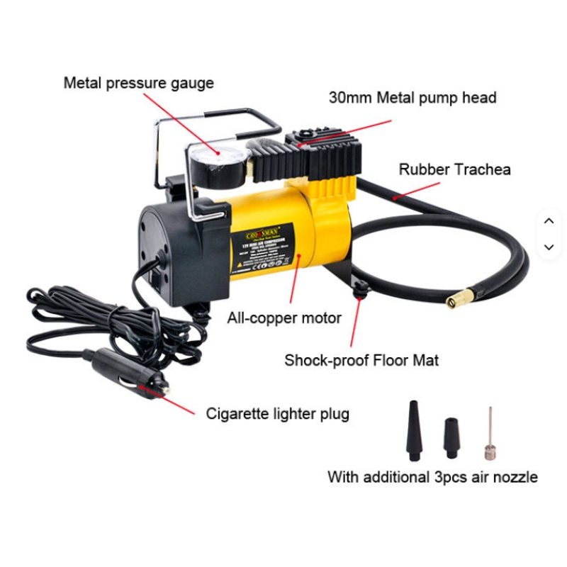 Metal Body Tire Inflator with High Air Flow for All Small Cars and Automobiles