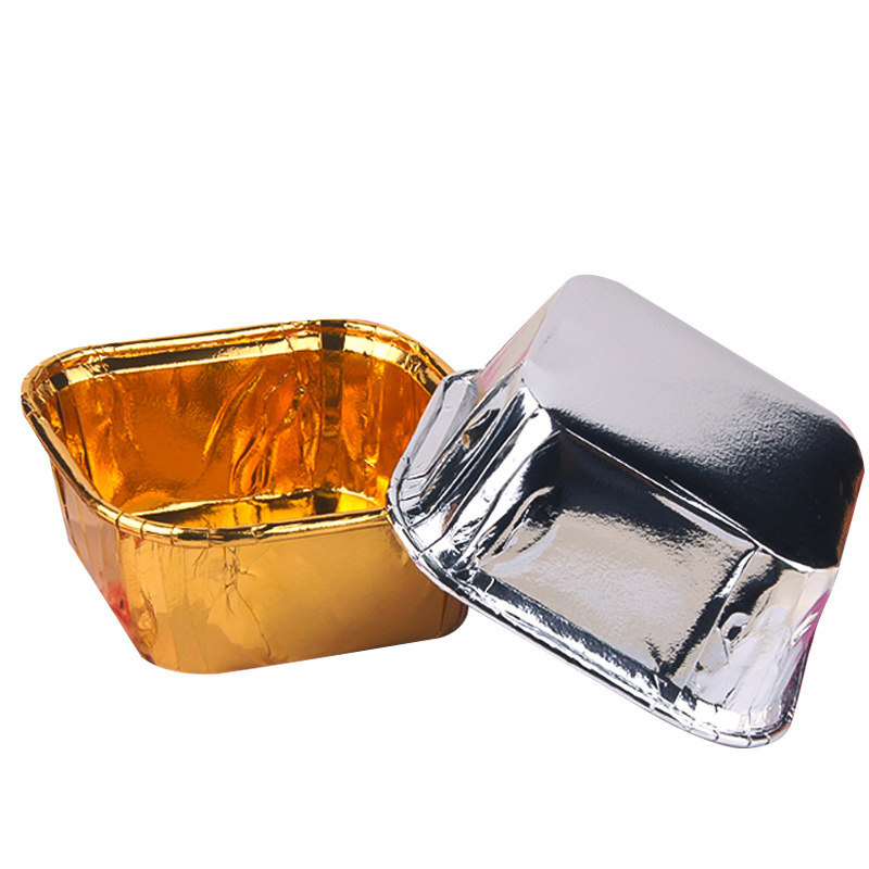 Premium Disposable Square Foil Baking Cups for Desserts