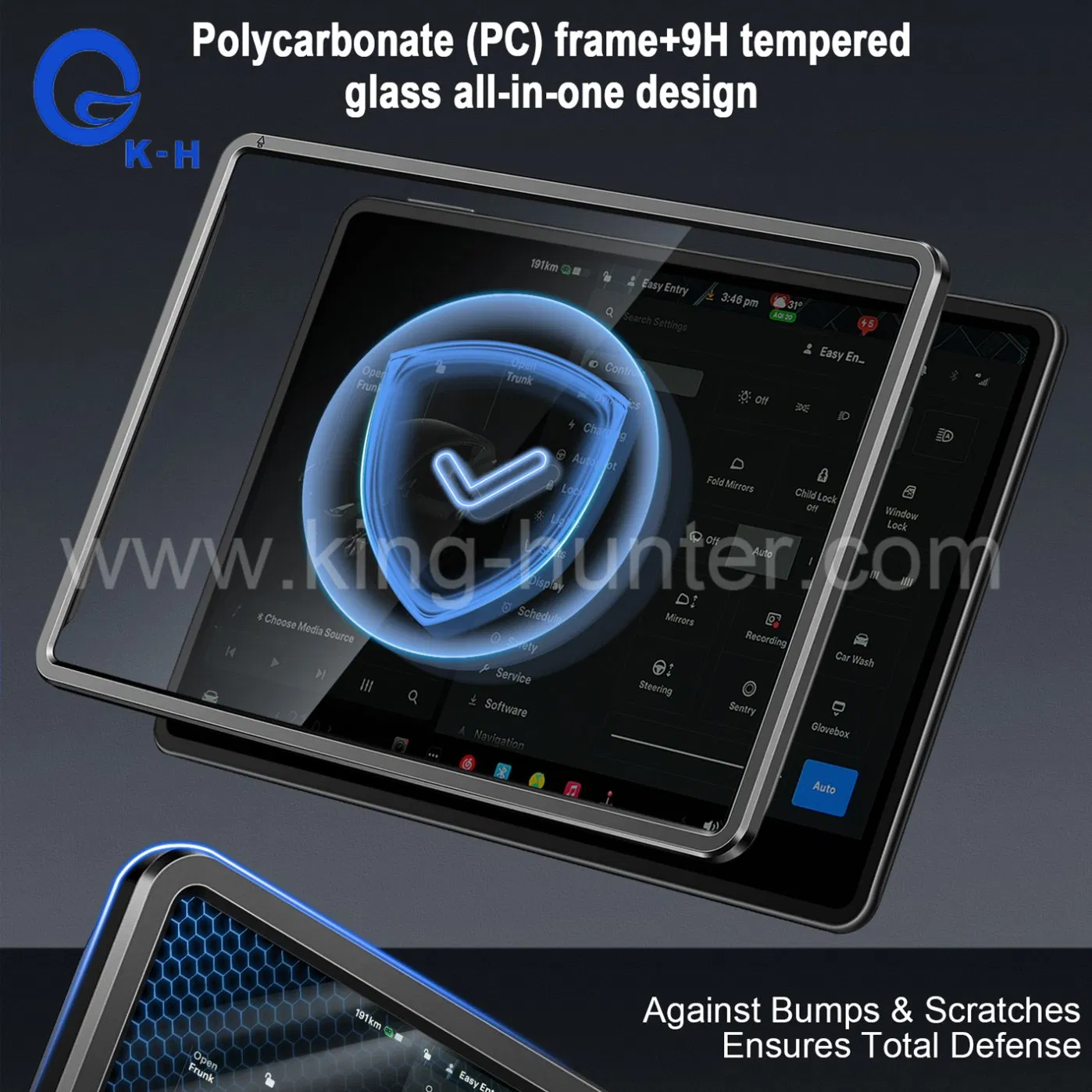 Control Touchscreen Protector Car Navigation Tempered Glass Anti-Scratch for Model 3 / Y