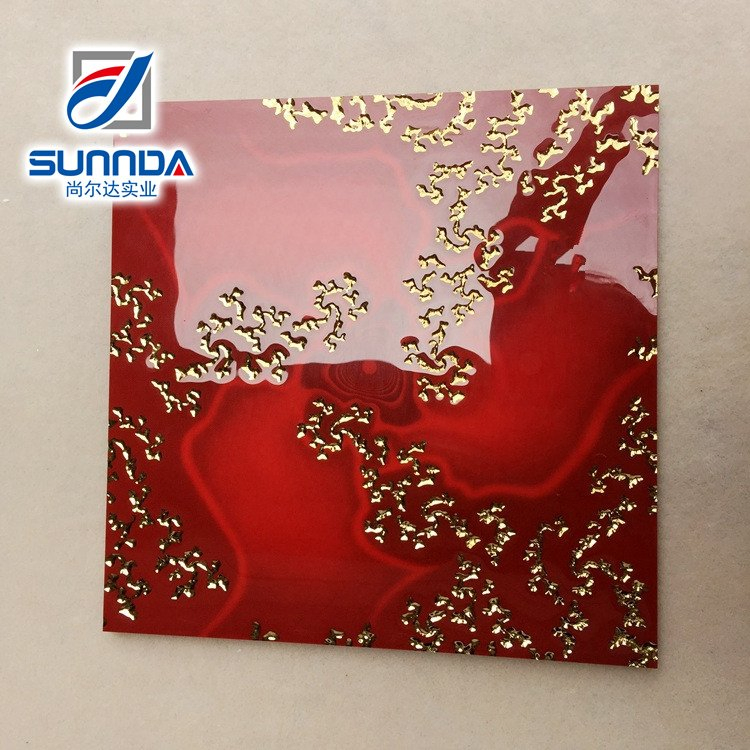 600X600 Glazed Plated Gold Flower Porcelain Tiles Crystal Surface Foshan Customized