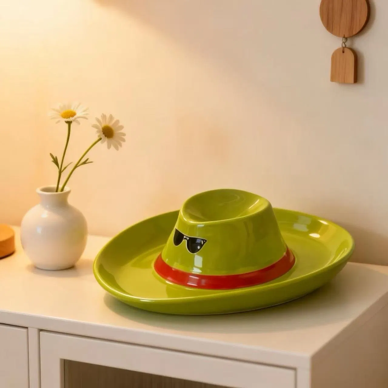 Divided Compartments High Aesthetic Fruit Design Creative Girlish Ceramic Plate