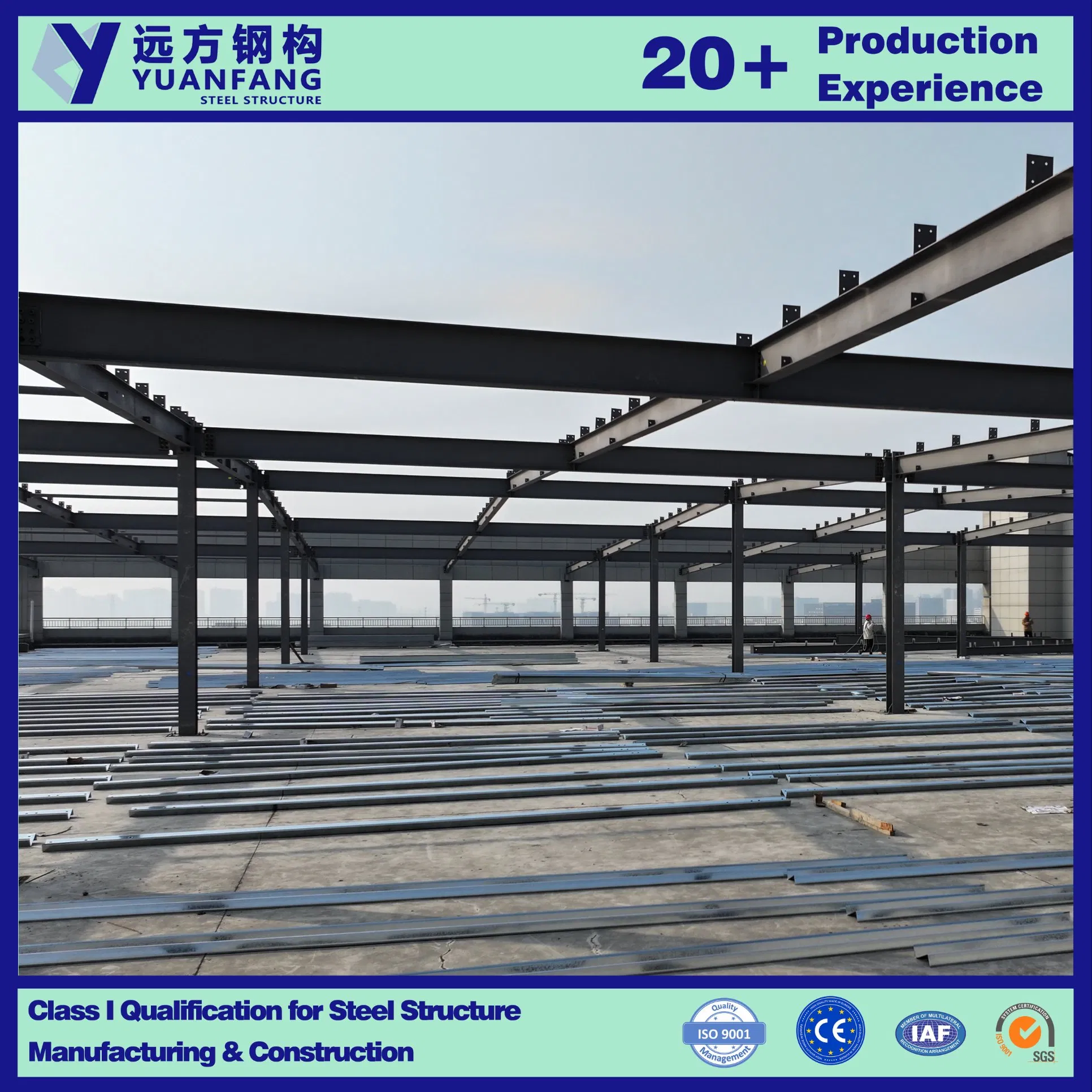 Customized ISO CE Certified Prefabricated Light Steel Structure Construction House Workshop with Steel Roof for Warehouse Building Material