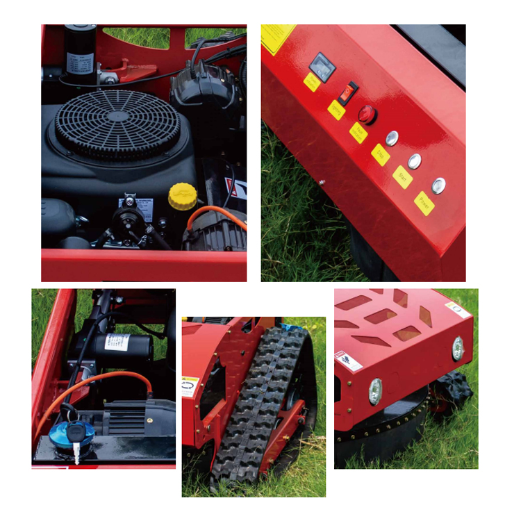 Бензиновый робот-газонокосилка на гусеницах с пультом ДУ