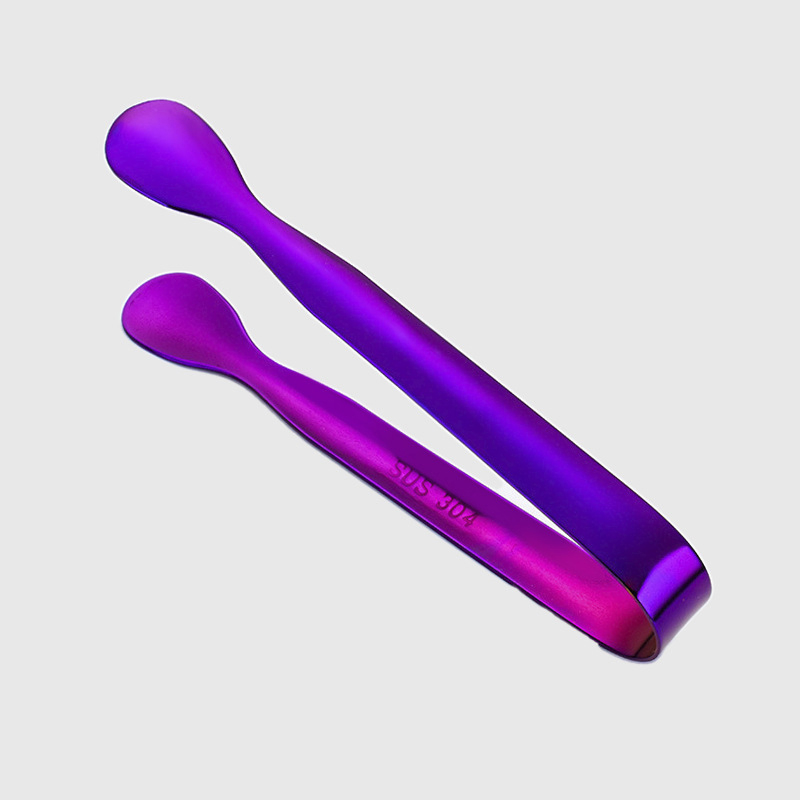 Colorful Creative Stainless Steel 304 Ice Clips Cat Paw Shaped Design Titanium Plated Sugar Tongs Food Clips