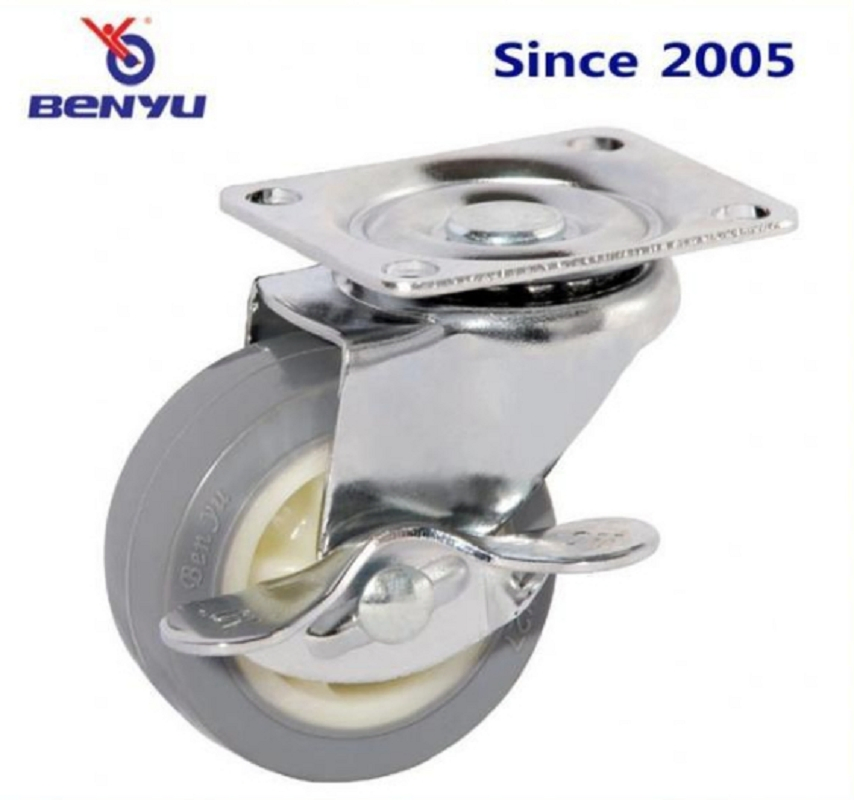 Benyu Caster Wheel 1.5" 2" 2.5" 3" No Bearing with Brake/Top Plate/Swivel
