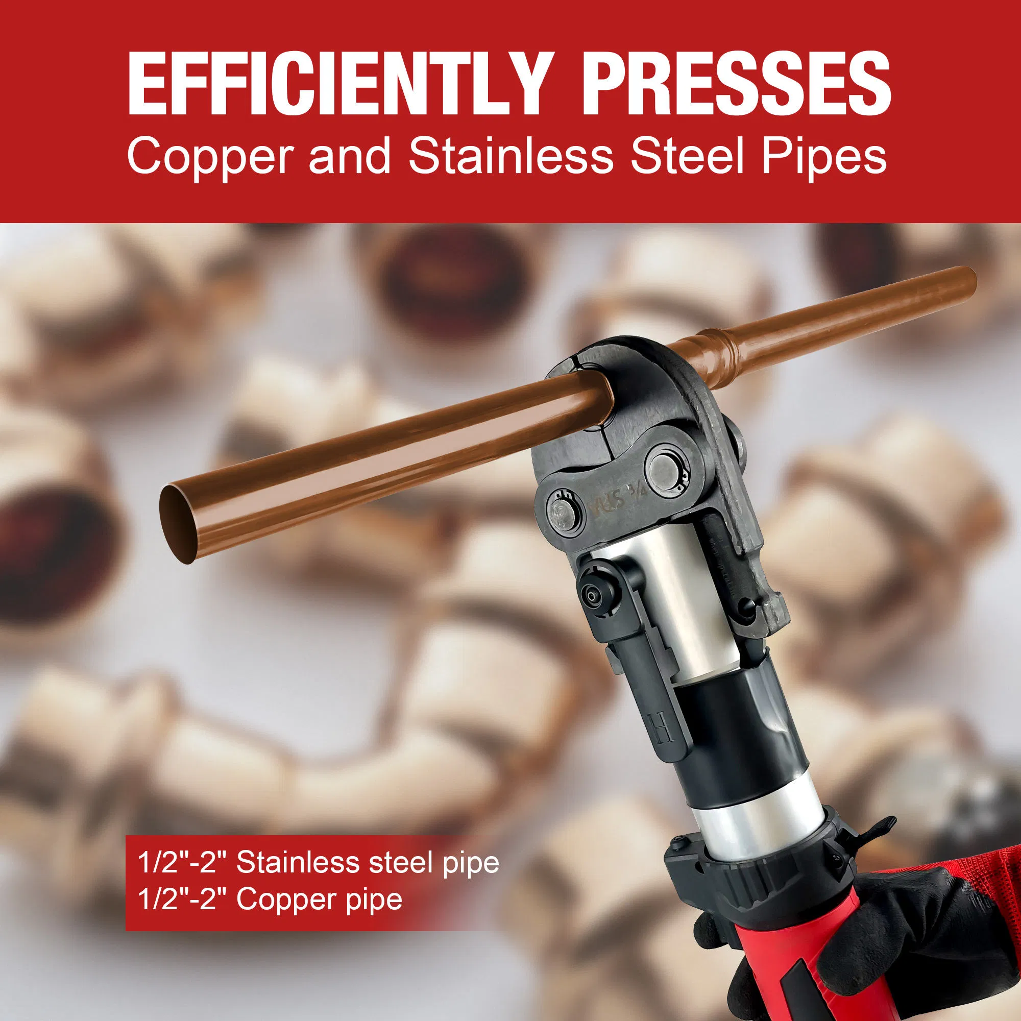Hewlee Hzt-50 Hydraulic Crimper for Professional Pipe Applications