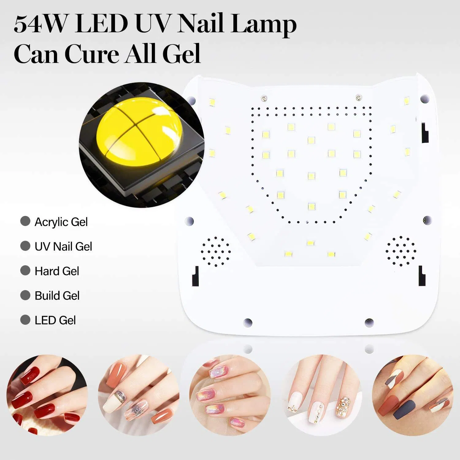 Cordless LED 54W Rechargeable UV LED Nail Lamp