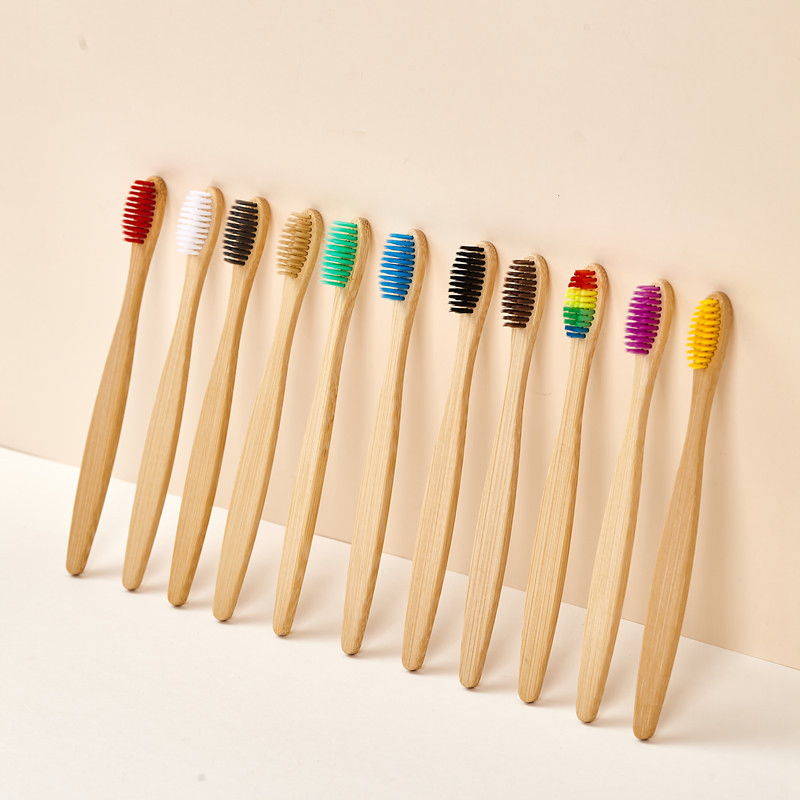 Disposable Bamboo Charcoal Toothbrush Set with Soft Bamboo Bristles