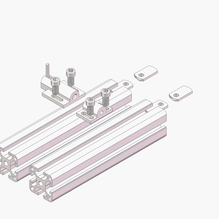 China Manufacturer ODM OEM CNC Aluminum Silver White 3118 Deadbolt Latch in a Style for Aluminium Convoyer 3118 3119 40*40