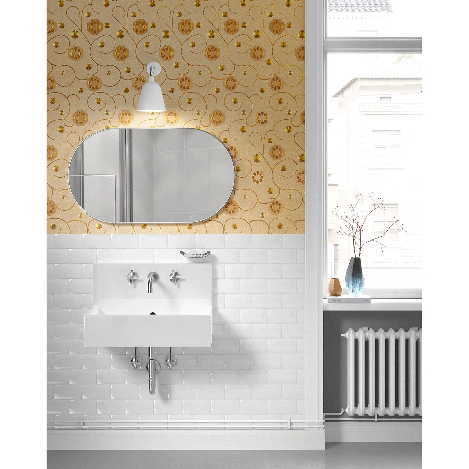 Octki Elegant and Generous Decorative Embossing Process Gold Wallpaper