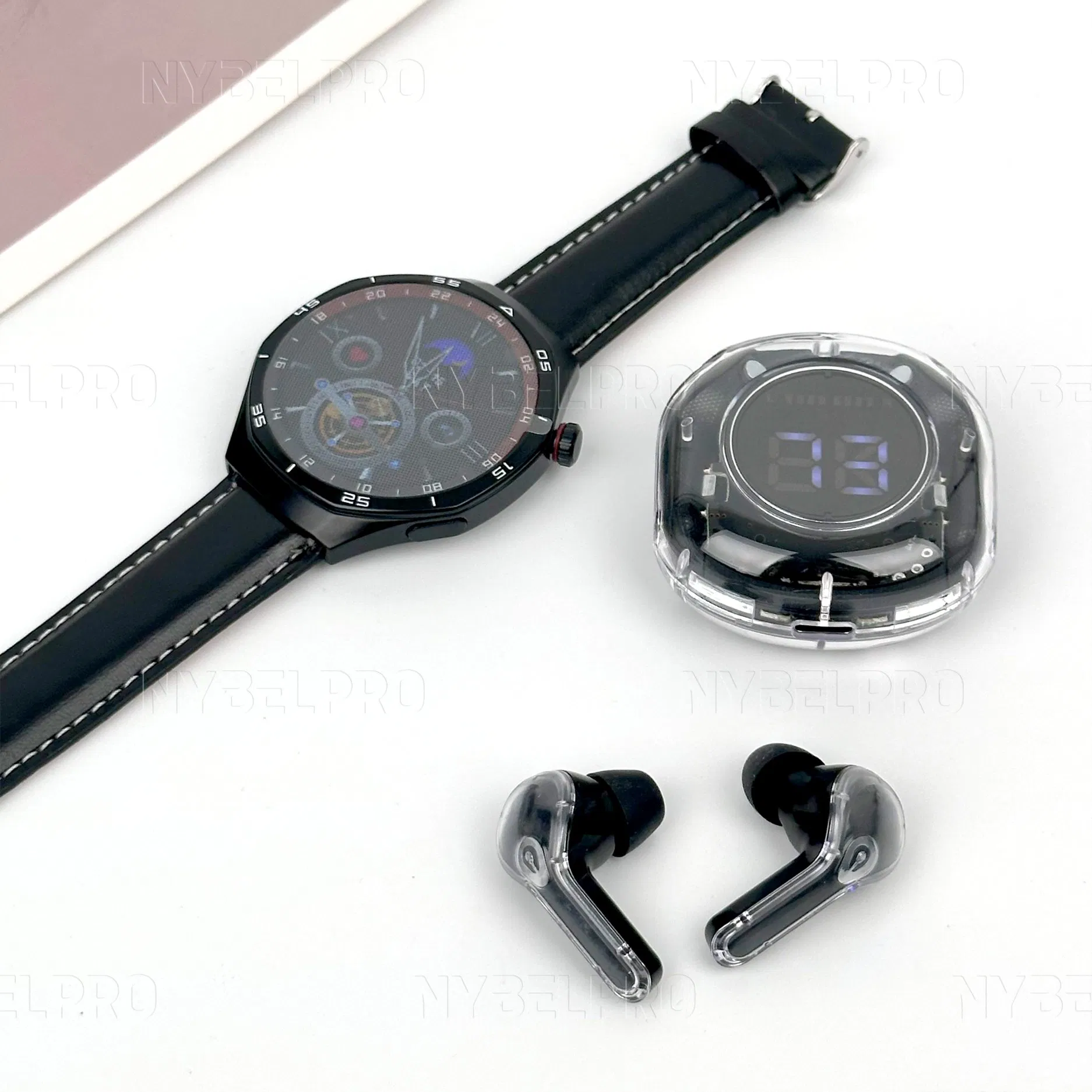 Christmas Gift Wholesale Price High Quality Wireless Bluetooth in-Ear Earphones with Case Display Battery Level Smart Watch Exquisite Packaging for Daily Life