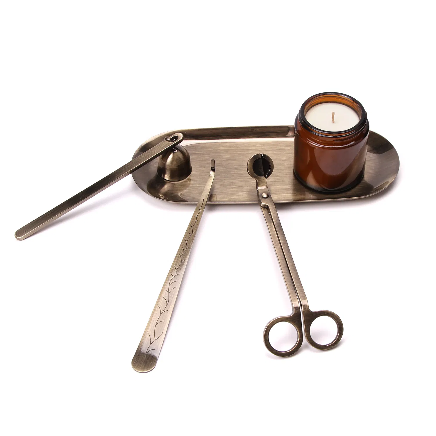 Custom Logo Spray Color Candle Care Kit with Lighter Bronze Wholesale Candle Wick Trimmers