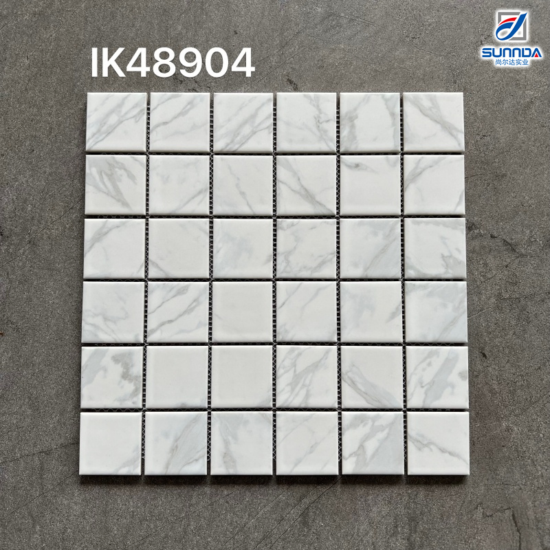 Глянцевая белая керамическая мозаика для кухни и ванной