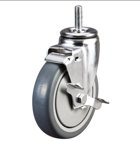 Factory Price for 125mm Industrial Thread Stem Medium Duty Castor Wheel with Brake