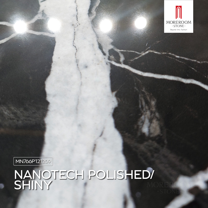 Sintered Stone Napoleon Black Marble Slabs for Kitchen Splashback and Countertop Surfaces