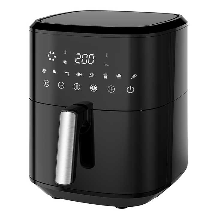 Cixi Yuyao Factory Fingerprint Proof Ss 6.5 Liters Smart Air Fryer 5L 6L 7L 8L 9L 7qt Stainless Steel Air Fryer 6.5L
