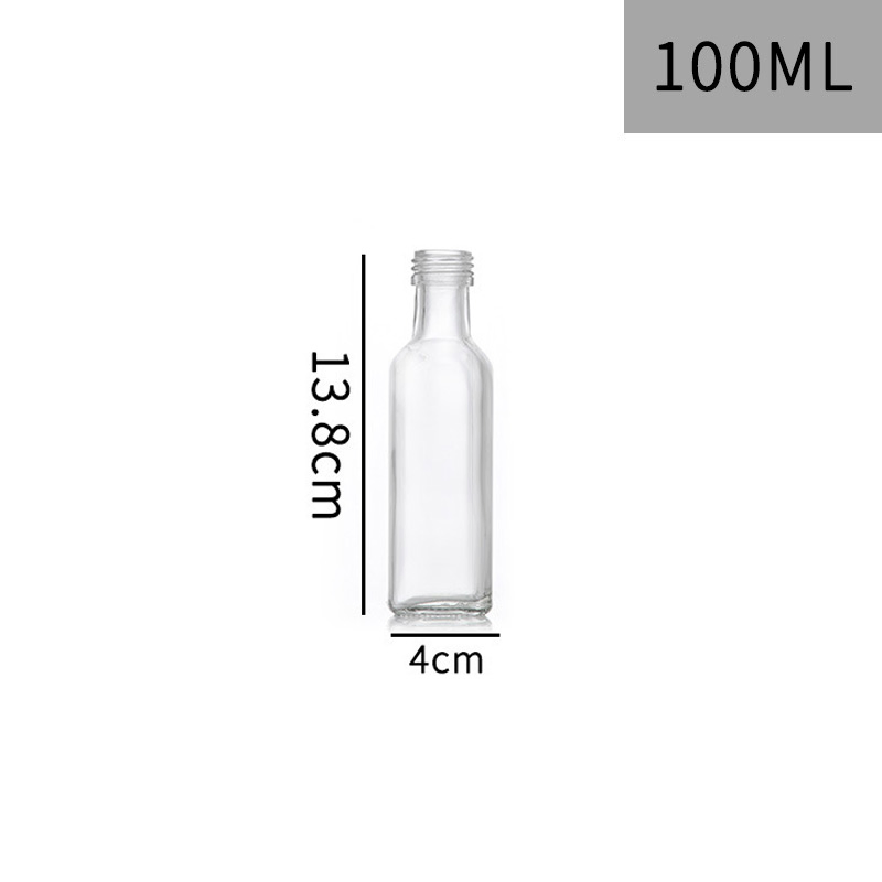 Transparent 1000ml 1liter Large Square Cooking Oil Glassware Kitchenware Olive Oil Glass Bottle