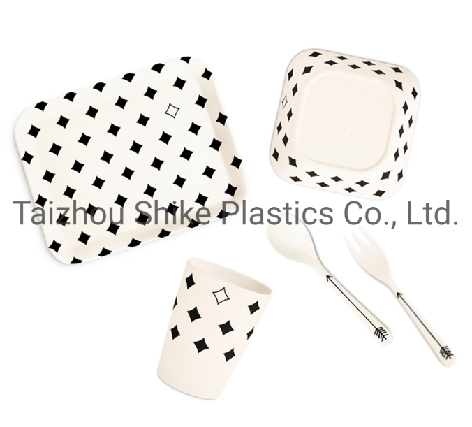 5PC Dinnerware Sets 100% Biodegradable Bamboo Fiber Children Dinnerware Set for Kids