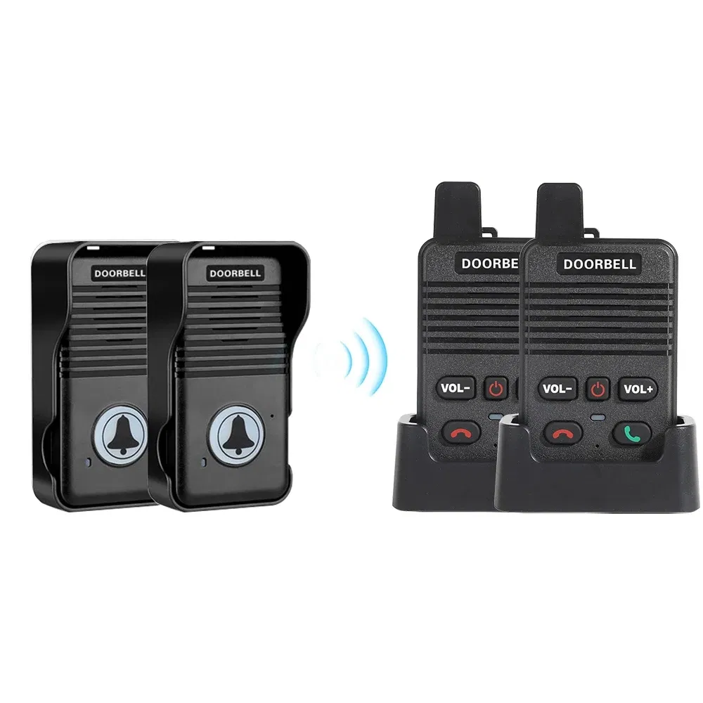 Wireless Voice Duplex Intercom Doorbell House Home Audio 200m with Rechargeable Battery Apartment Room Intercom Factory Office