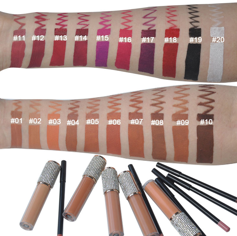 Wholesale Custom Logo Lip Kit Matte Liquid Lipstick and Lip Liner Set Private Label Lipstick Set