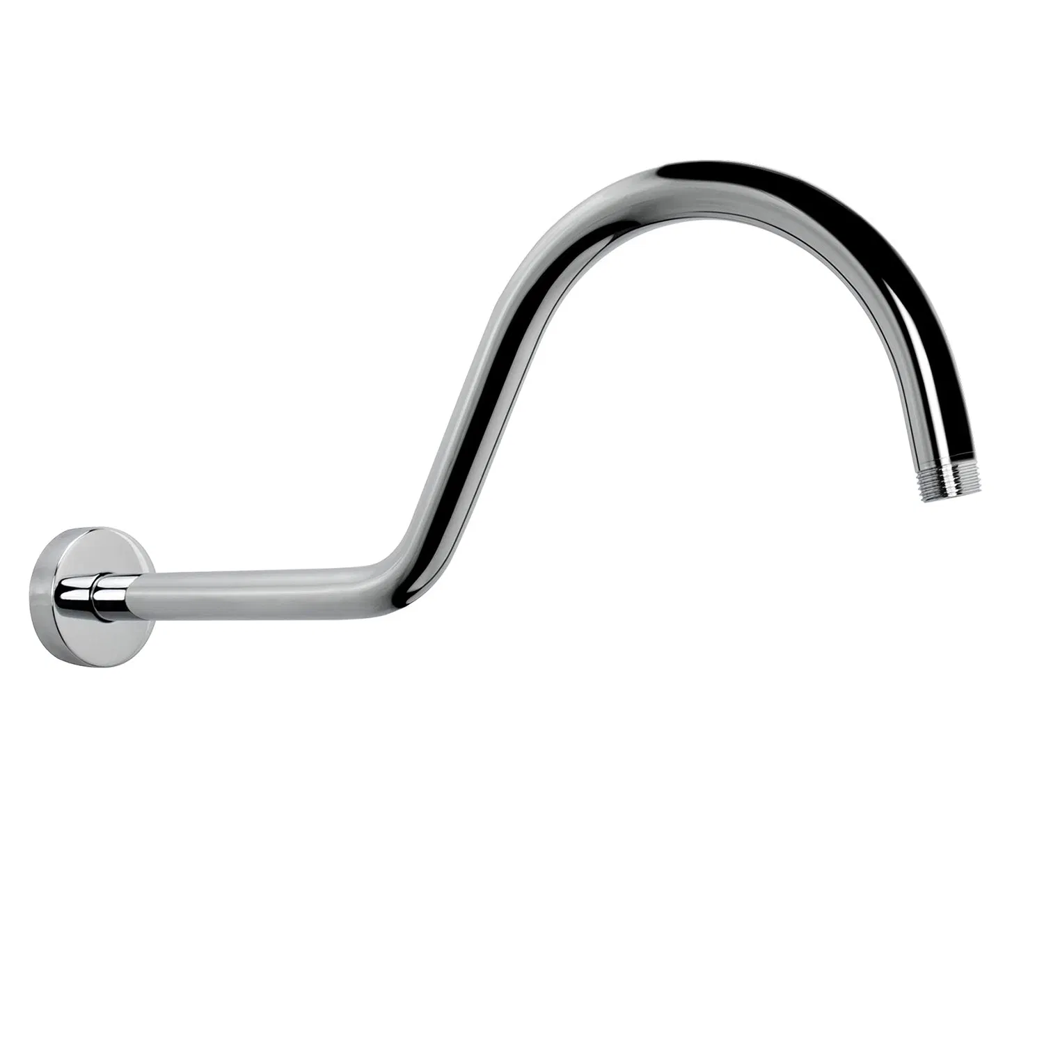 Chrome Swan Neck Articulating Flexible Pivoting Angled Hinged Upswept Sloped Square Rectangular Round Shower Arm