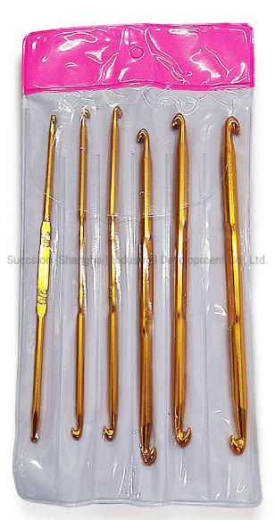 Golden Double Ended Crochet 1.0-8.0mm Crochet Hook Set PVC Package