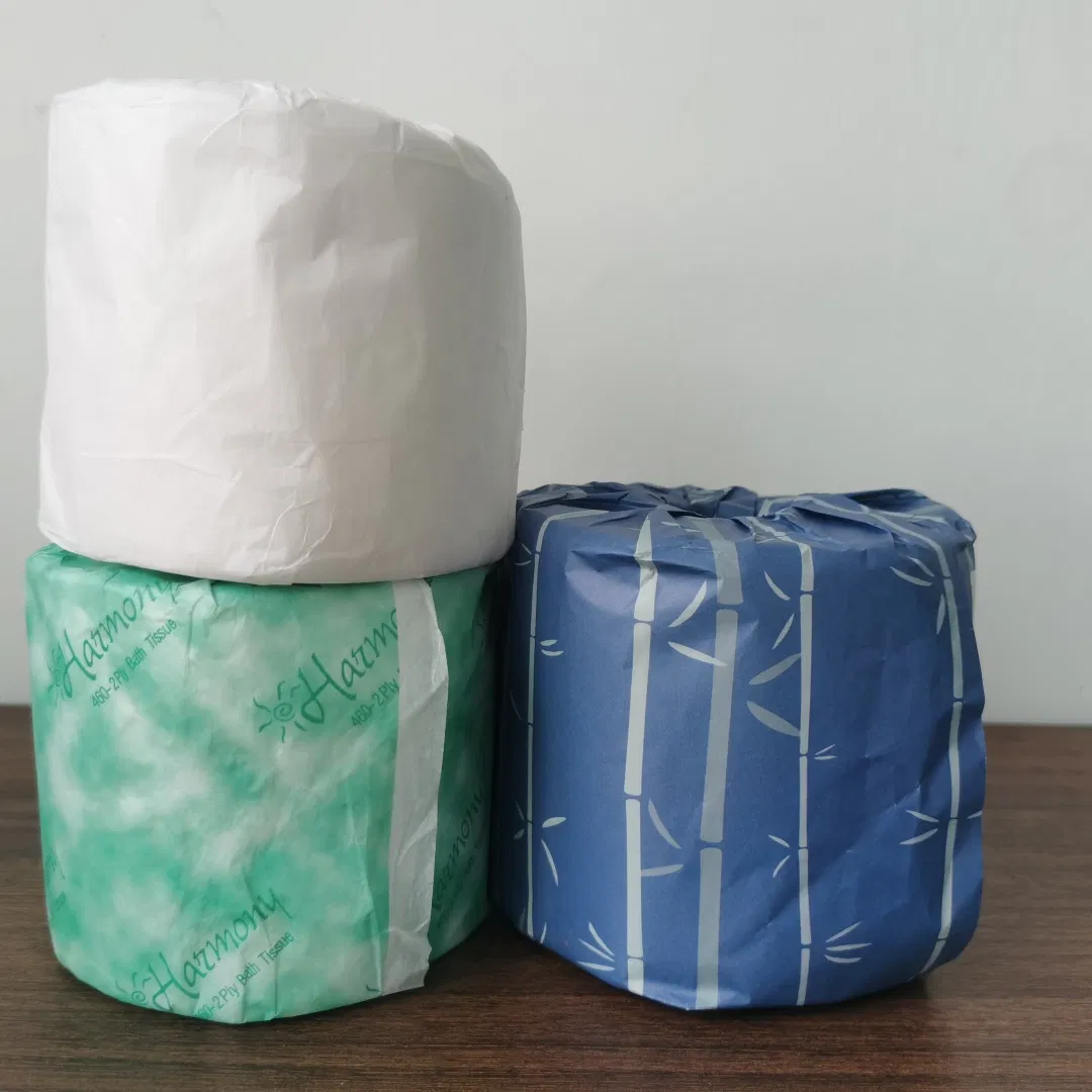 Wholesale Premium Cheap Degradable Bamboo Unscented Embroidered 3 Ply Big Roll Toilet Bathroom Paper Core Tissue