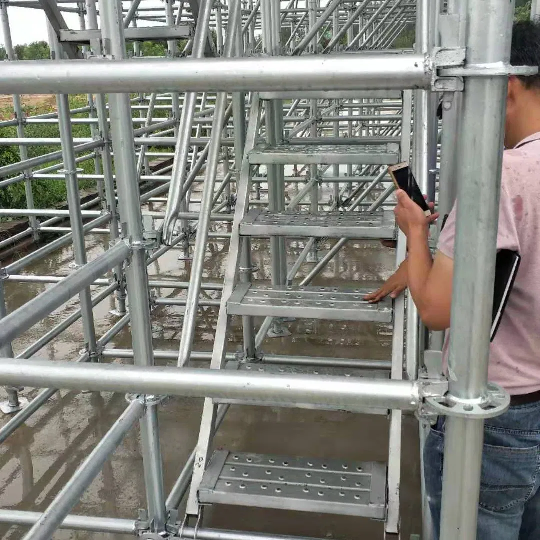 Ring Lock Scaffolding/Scaffold Staircase/ Ladder for Various Kinds Construction Pre-Galvanized