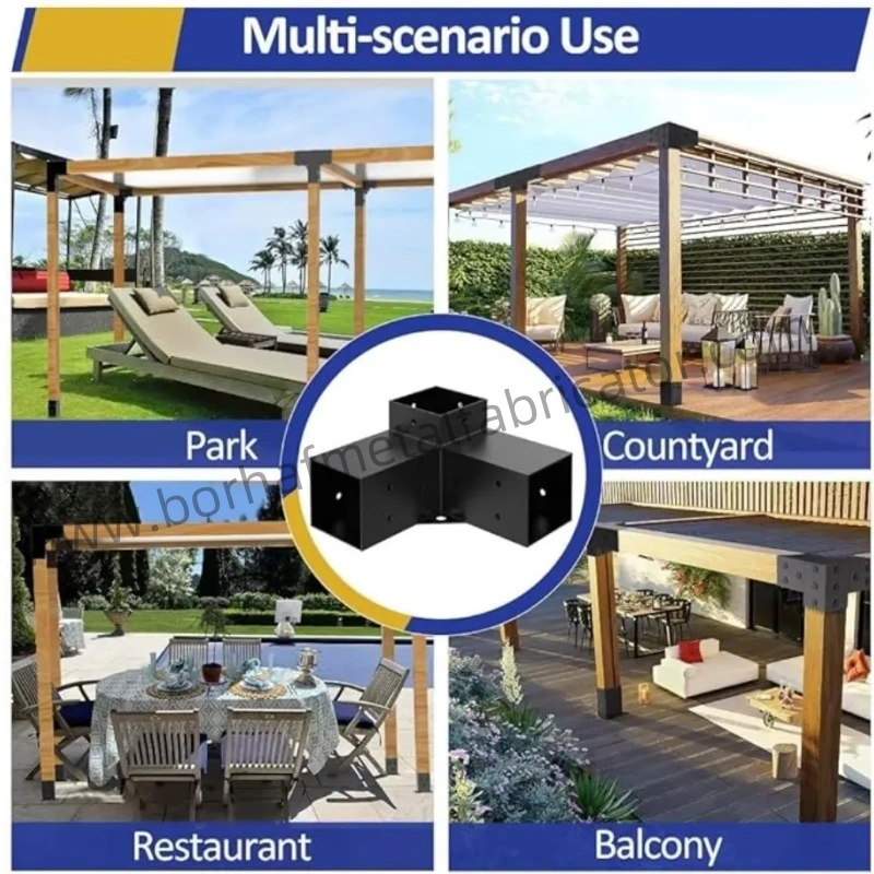 3-Way Right Angle Corner Bracket 4X4 Pergola Brackets Base Kit