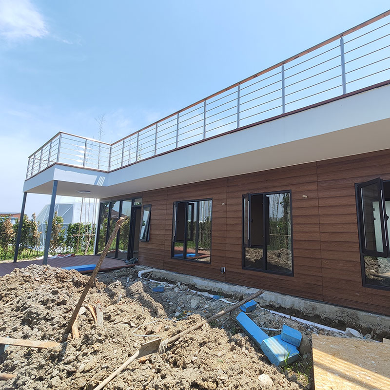 UK Standard Light Steel Frame Prefabricated Bungalow Office with Big Window