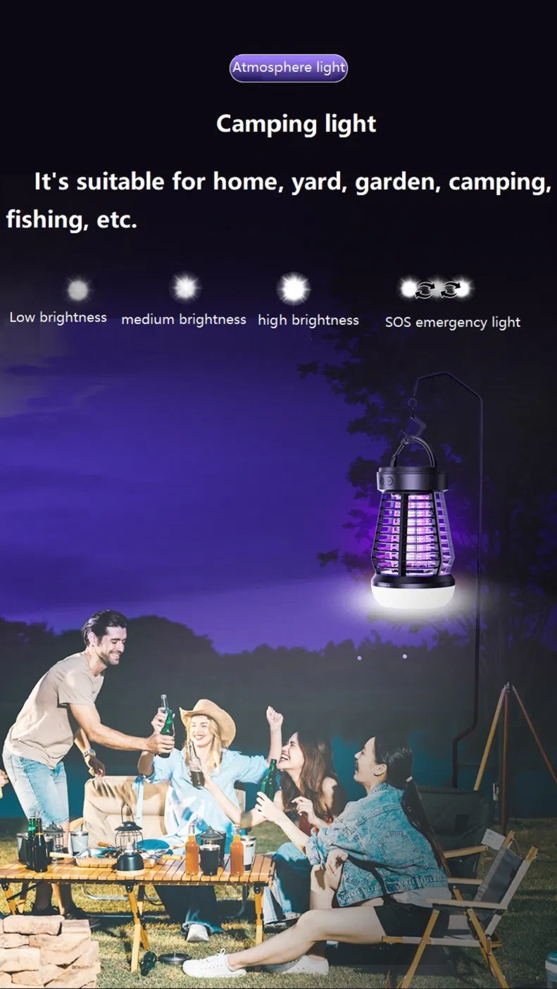 China Wholesale Camping Portable Killer Lamp Fly Insect Zapper Sos Emergency Light USB Rechargeable Electric Shock Mosquito Killer Lamp