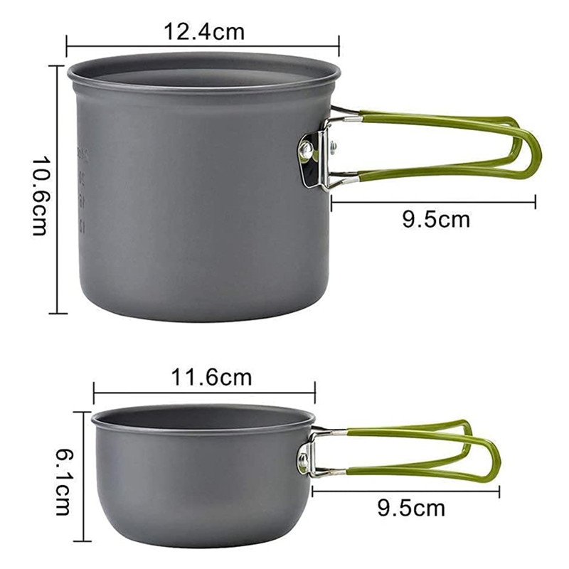 Outdoor Camping Cookware Portable Camping Pot Lightweight Set Knife, Fork, Spoon Set Cookware
