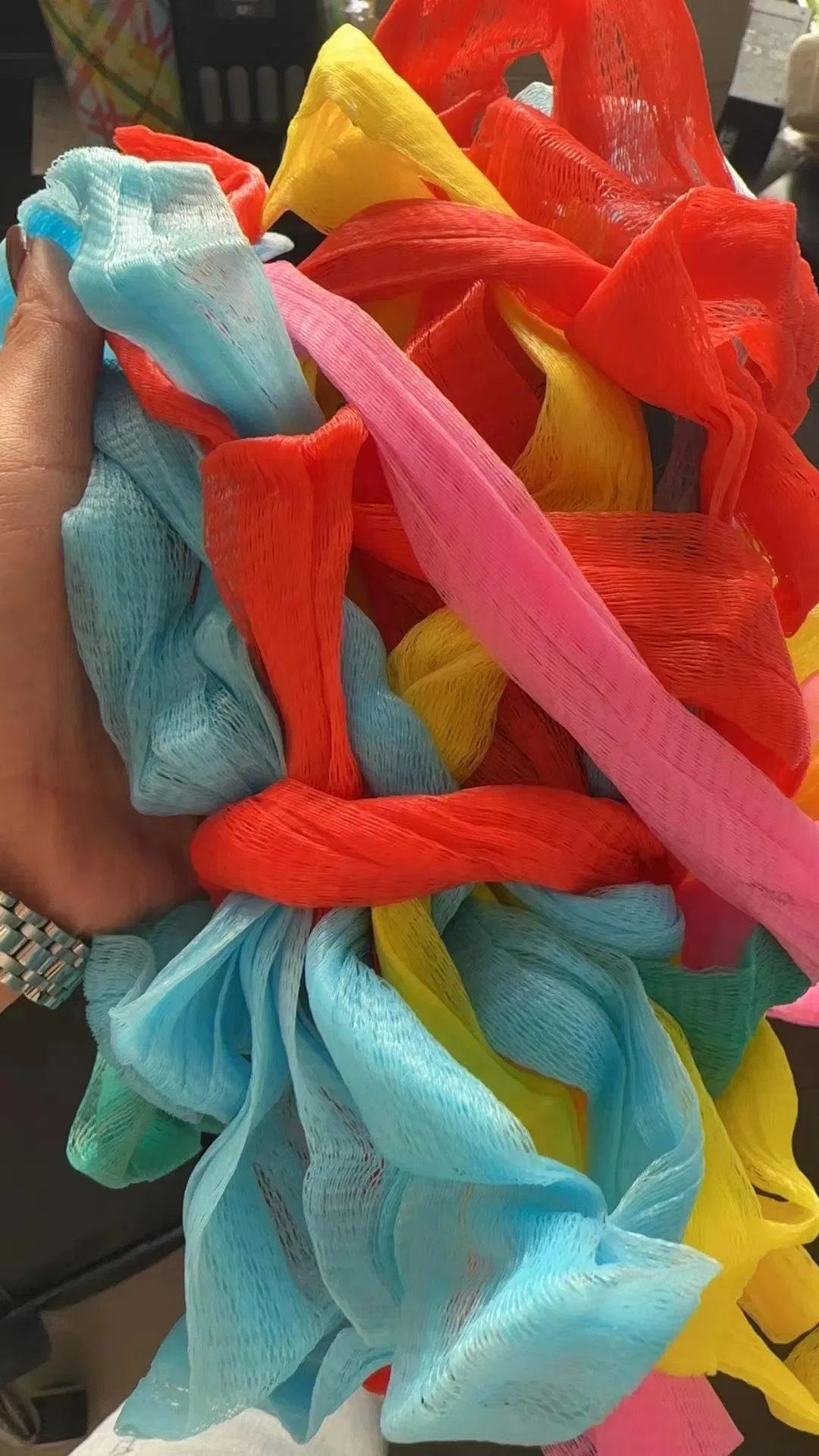 20gram Shower Pouf Flower Raw Material in Mesh Rolls